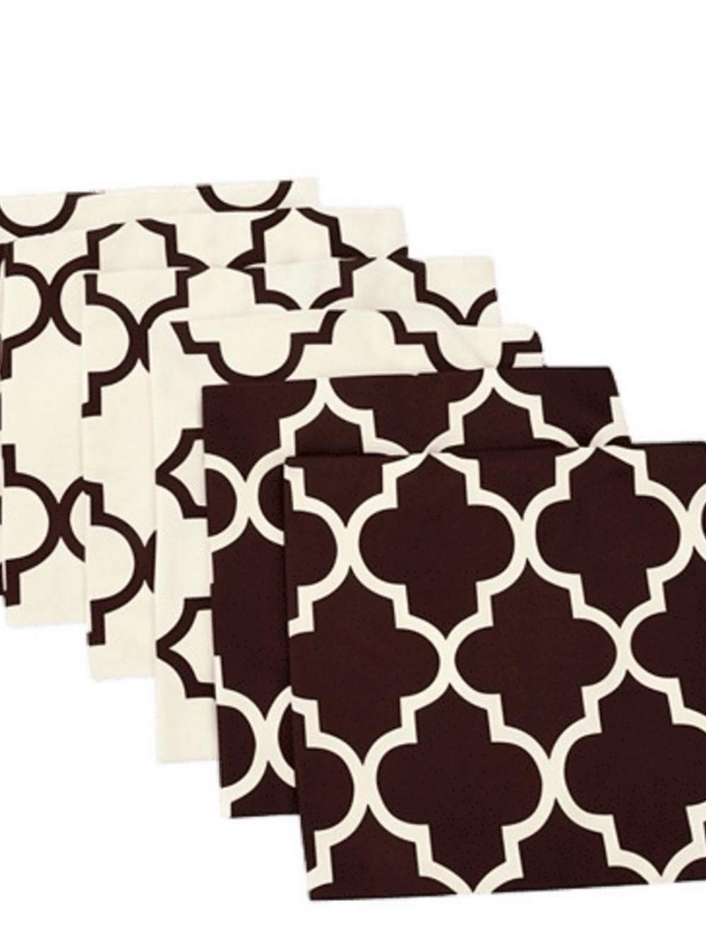 Custom Made 18” x 18” Brown & Cream Moroccan Trellis Pillow Covers (Set of Six)